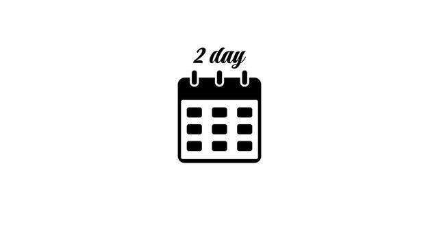 2 day countdown calendar animation featuring flip number timer
