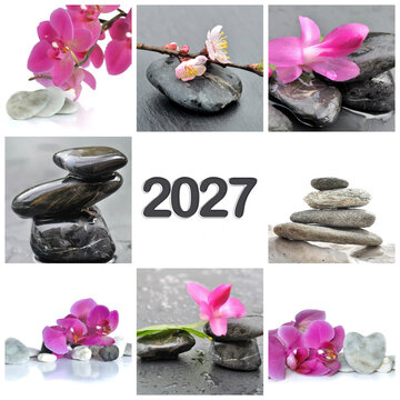 greetings card 2027- concept well-being and zen like