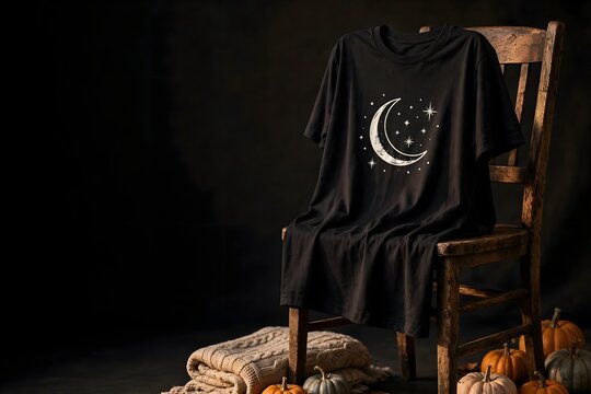Graphic Tee Draped Over a Vintage Chair