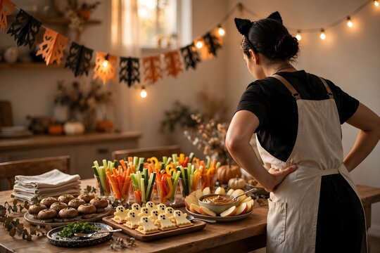 Host Prepping Appetizers Before Guests Arrive