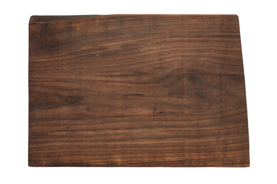 Handmade cutting board from black walnut with oil finish isolated