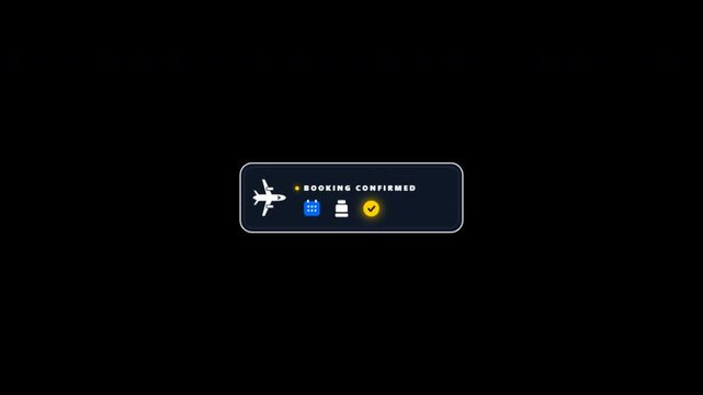 Passenger plane icon with flight booking confirmation details