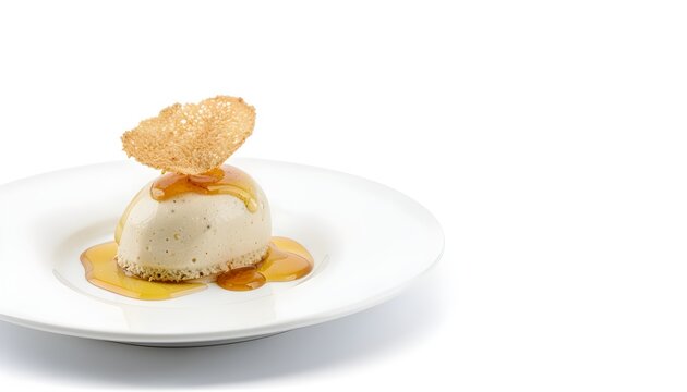 Bamboo pith gourmet vanilla pearless custard premium commercial food photography