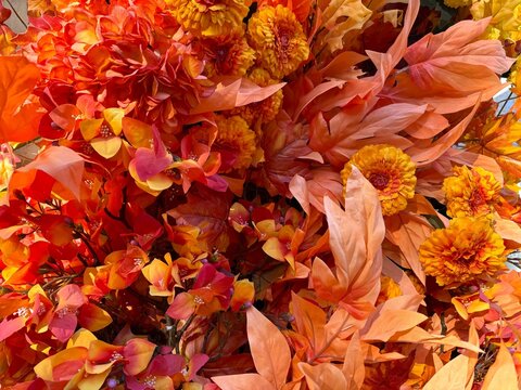 Beautiful bright autumn flower arrangement