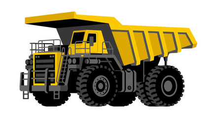 Heavy-duty industrial mining dump truck vector illustration for large-scale material transport © Hanny