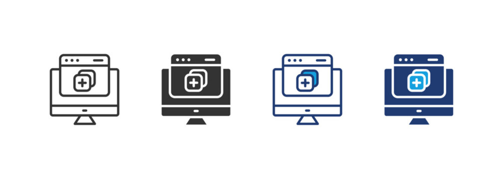 Create page vector icon on desktop monitor
