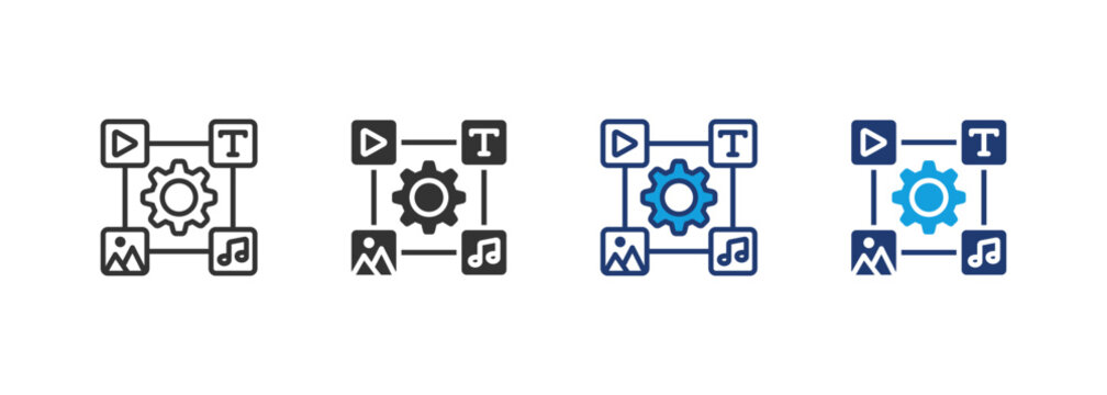 Asset management vector icon outline style