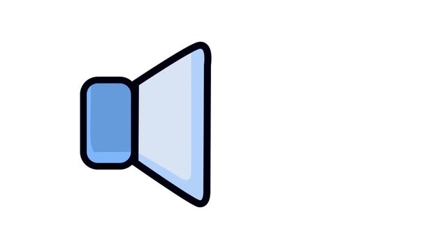 4K animated vector icon: a speaker with volume bars emerging from it.