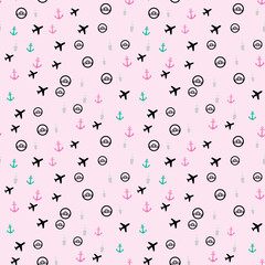 Travel and vehicle icons pattern © dearr