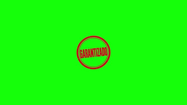 Sello rojo redondo GARANTIZADO estampado sobre pantalla verde