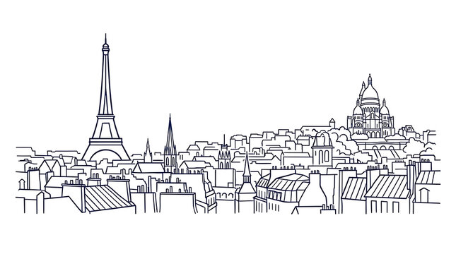Vector Silhouette Iconic of Paris