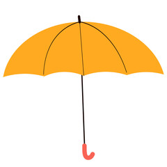 Yellow umbrella rain protection autumn weather parasol accessory vector illustration © Lily Angel Studio