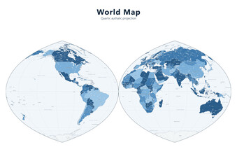 World Map - Quartic Authalic Projection Global Overview © Somar