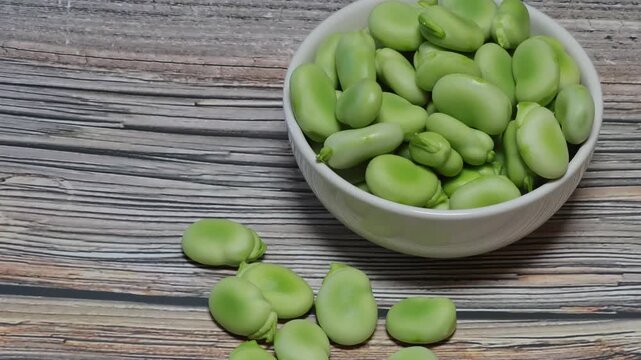 peeled fava beans, seasonal vegetables