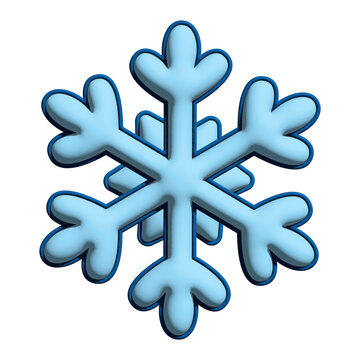 3D Blue Snowflake Icon Illustration for Winter, Christmas and Cold Weather Design