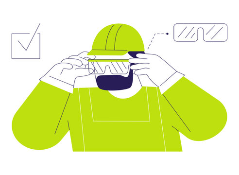Eyes and face protections abstract concept vector illustration.