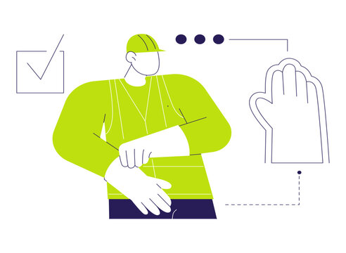 Hand protection abstract concept vector illustration.