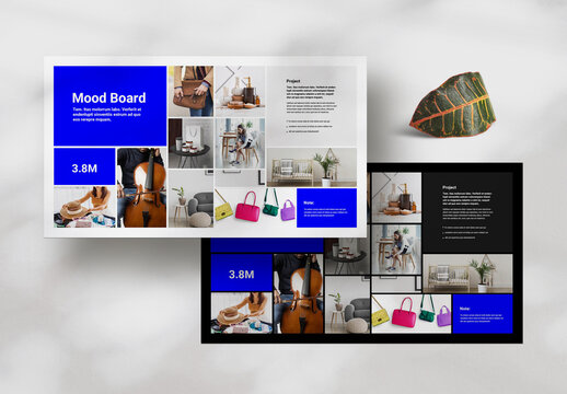 Bule Color Portfolio Mood Board Template
