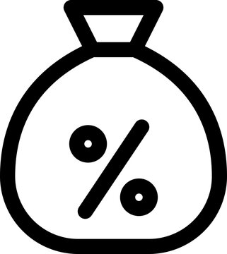 Black profit margin icon - outline