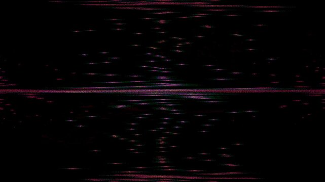 Abstract Chladni Cymatics with Scanline Glitch in Magenta Loop