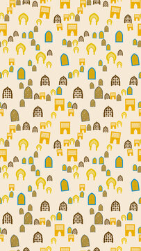 Stylized architectural elements pattern