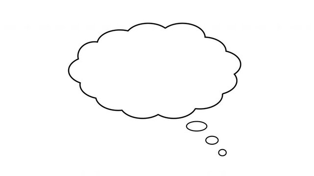 dynamic cloud speech text bubble, thought bubble fast popup overlay animation on transparent background, 4k video