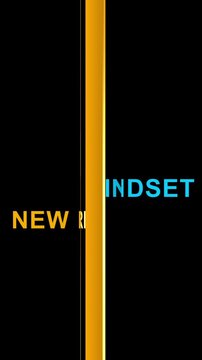 New mindset new results motivational animation concept