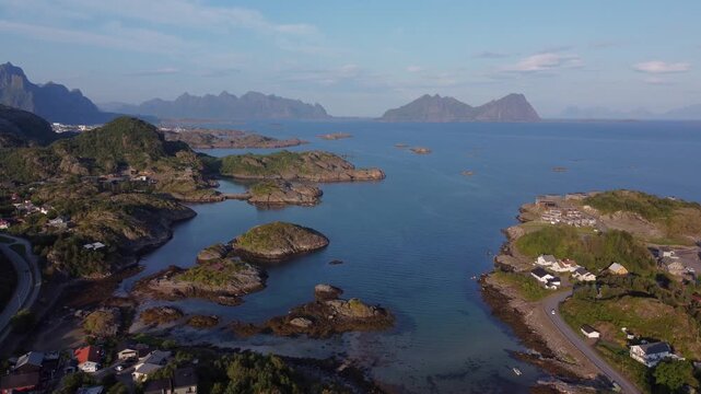 Aerial Perspective of Kabelvag the Lofoten Islands, Norway