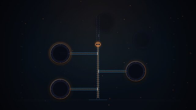 Animated Vertical Timeline Infographic with Glowing Spine and Nodes