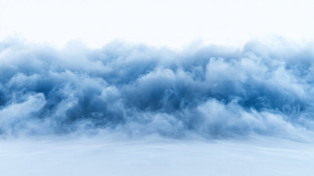 Dense Blue Smoke and Mist Billowing Over Surface