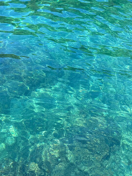 Clear sea emerald watercolor vertical aqua background.