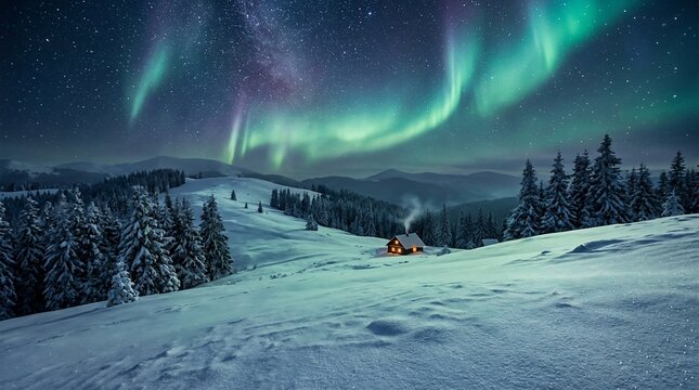 Northern lights winter