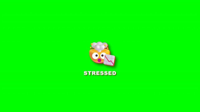 Stressed exploding head emoji icon with falling stock market chart overlay