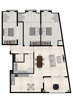 Floor plan apartment 3d Floor Plan Home space