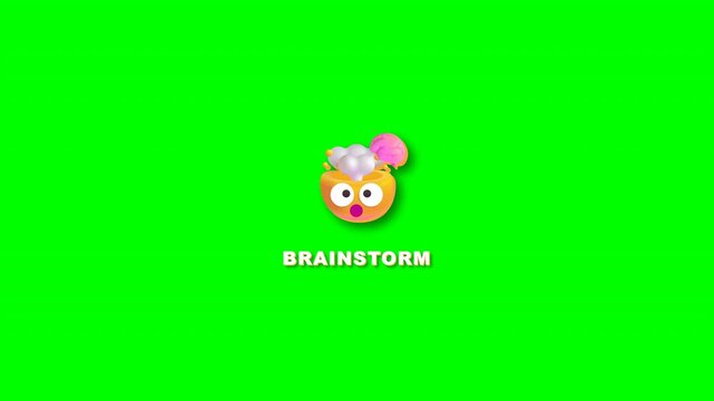 Mind blown brainstorm emoji with exploding head on transparent background