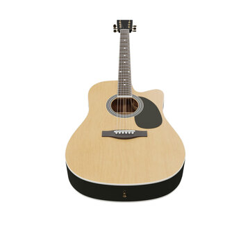 Classic Vintage Guitar with Realistic Wood Texture