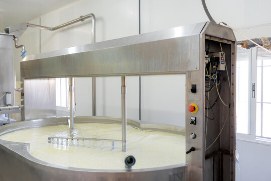 Cheesemaking tank with automated curd cutting equipment