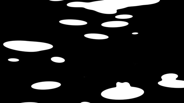 黒背景「水面のように伸縮・漂うリキッド・水滴」のアニメーション動画素材