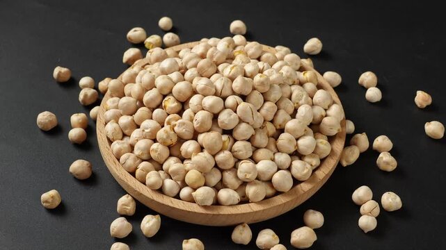 closeup of dry chickpea beans