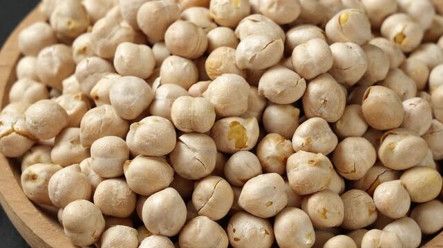 closeup of dry chickpea beans