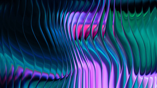 Abstract curvy background with vibrant neon wave pattern