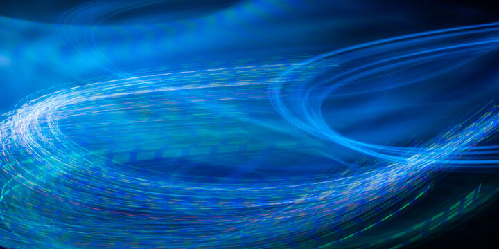 Blue digital light trail technology background