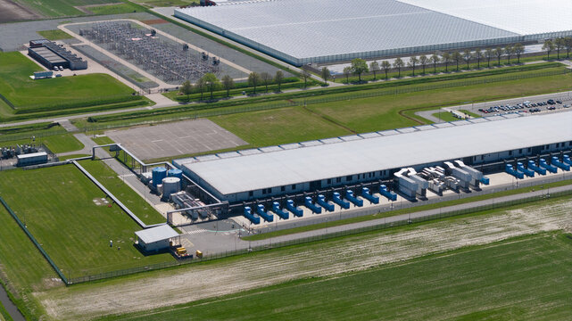 Aerial view of hyperscale data center infrastructure