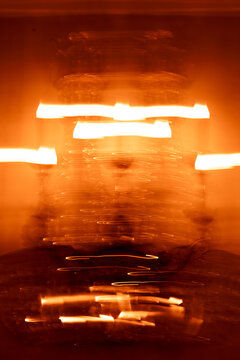 Abstract light painting with long exposure motion blur