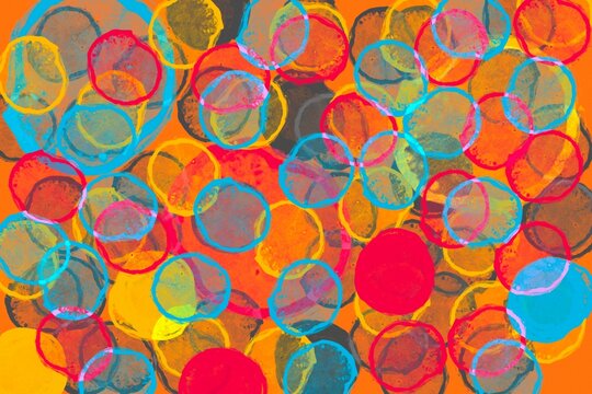 Abstract bokeh circles pattern in vibrant colorful texture