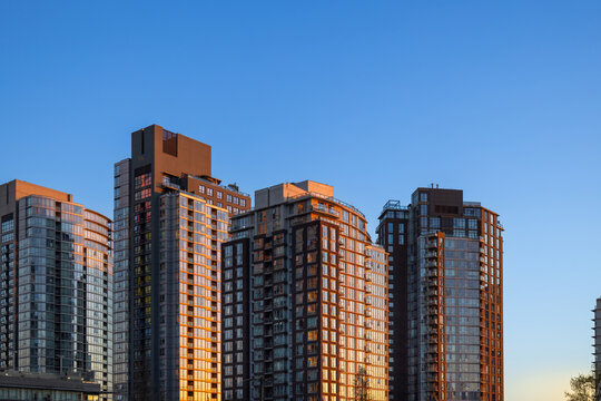 Vancouver condominium towers in trendy downtown district
