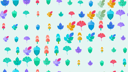 Stylized Autumn Leaves and Acorns Pattern © bianka