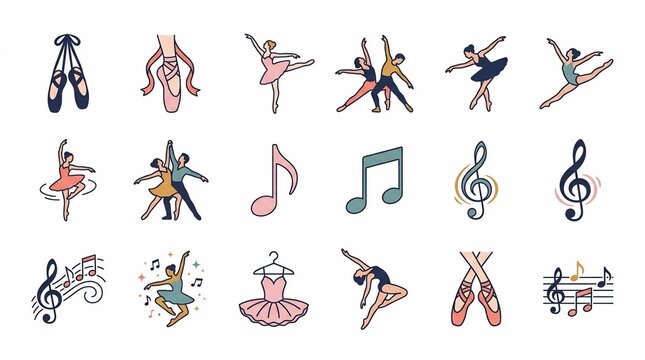 Ballet dance icons