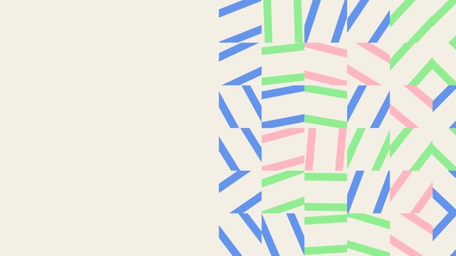 Seamless Loop of Rotating Geometric Line Tiles with Copy Space