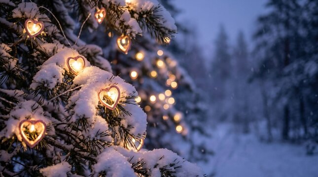 Snowy winter forest